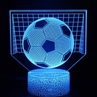 Fodbold 3D lampe med fjernbetjening-16 lysfarver-natlampe